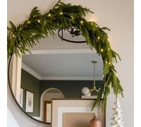 Suncalla 4 ft Christmas Mirror Garland with Light Artificial Norfolk Pine Cypress Garland Realistic Norfolk Pine Christmas Decoration for Xmas Mirror Fireplace Mantle Wall Table Stairs Indoor Decor