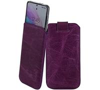 Suncase Genuine Leather Case Compatible with Umidigi A15C Case Inner Dimensions: Approx. 164 x 78 x 14 mm (Fits Only with Silicone/Case/Bumper) in Antique Purple
