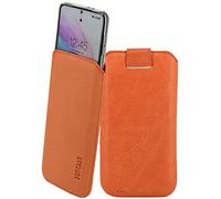 Suncase Genuine Leather Case Compatible with Umidigi A15C Case Inner Dimensions: Approx. 164 x 78 x 14 mm (Fits Only with Silicone/Case/Bumper) in Antique Salmon Pink