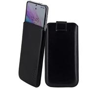 Suncase Genuine Leather Case Compatible with Umidigi A15C Case Inner Dimensions: Approx. 164 x 78 x 14 mm (Fits Only with Silicone/Case/Bumper) in Black