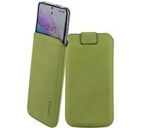 Suncase Genuine Leather Case Compatible with Umidigi A15C Case Inner Dimensions: Approx. 164 x 78 x 14 mm (Fits Only with Silicone/Case/Bumper) in Antique Kiwi Green