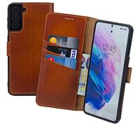 Suncase Original Book-Style Case Compatible with Samsung Galaxy A57 5G Genuine Leather Mobile Phone Wallet Case with 3 Card Slots in Burned Cognac
