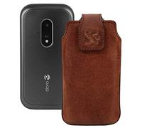 Suncase Original Leather Case Compatible with Doro Leva L20 Antique Coffee