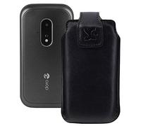 Suncase Original Leather Case Compatible with Doro Leva L20 Black