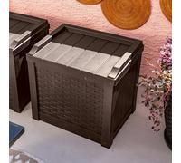 Suncast Georgia 83L Resin Garden Storage Box - Brown (W)56Cm (D)43Cm (H)52Cm