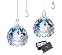 Suncatcher Crystals Ball Prism Window Rainbow Maker with Chain for Easy Hanging 40 mm 2 Pack