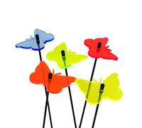SunCatcher Garden Decor Butterfly Ornaments, Set of 5 Glowing Decorative Garden Stakes, 25cm/10'' high Outdoor Yard Accessory, Great Gardeners Gift, Colour:mixed colours