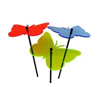 SunCatcher Garden Decor Gatekeeper Butterfly Set of 3 Large Ornamental Garden Stakes 75cm, 29.5inch high Outdoor Accessory Gift for Gardener, Colour:red/blue/green (3) RB