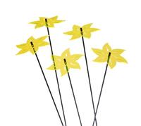 SunCatcher Garden Decor Lotus Flower Set of 5 Large Decorative Garden Stake 75cm, 29.5 inch high Outdoor Yard Accessory Gift for Gardener, Colour:fluorescent Yellow