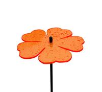 SunCatcher Garden Decor Ornament Double Blossom Large Decorative Garden Stake 75cm, 29.5 inch high Outdoor Yard Accessory Gift for Gardener, Colour:fluorescent Orange