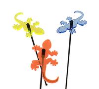 SunCatcher Garden Decor Ornaments Geckos, Set of 3 Decorative Garden Stakes, 25cm/10'' high Outdoor Yard Accessory, Great Gardeners Gift, Colour:yellow/orange/blue (3) OB