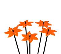 SunCatcher Garden Decor Ornaments Lotus Set of 5 Medium Garden Stakes 50cm, 19.6 inch high Indoor Outdoor Yard Lovely Gift for Gardener, Colour:fluorescent Orange