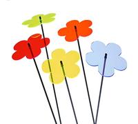 SunCatcher Garden Decor Vibrant Blossom Set of 5 Large Glowing Garden Stakes 75cm, 19.5 inch high Indoor Outdoor Yard Lovely Gardeners Gift, Colour:mixed colours