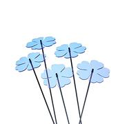 SunCatcher Garden Decor Vibrant Double Blossoms Set of 5 Glowing Garden Stakes, 50cm,19.7inch high Outdoor Yard Accessory, Gift for Gardener, Colour:fluorescent Blue