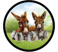 SunCatcher Garden Mirror Barney and Fred, Loveable Donkeys by Bree Merryn