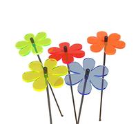 Suncatcher Garden Ornaments Set of 5 Daisy Flowers - Glowing Light-Catching Outdoor Decor - 3 Sizes & 5 Colours - No Solar or Batteries - Garden Stakes for Pots, Borders & Flower Beds