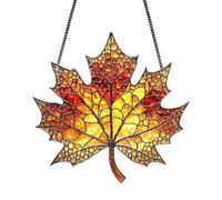 Suncatcher Pendant - 2D Maple Leaf Hanging Craft, Decorative Autumn Decoration, Thanksgiving Acrylic Display, Lightweight Construction with Colourful Reflective Surface | Window Decoration for Bedroom