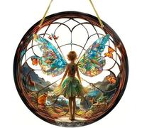 Suncatcher Stained Glass Effect Home Decor Magic Forest Fairy, Ideal Hanging Window Decor (1 Pcs)