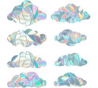 Suncatcher Static Sticker, Rainbow Non-Adhesive Window, Rainbow Prism Anti-Collision Glass Sticker, Prisma Window Sticker for Living Room, Bedroom, Dining Room, Balcony, 8 Pieces (Cloud Shape)