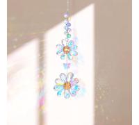 Suncatcher Window Sun Catchers, Flower Sun Catcher Crystals, Window Rainbow Maker Crystal Hanging Decor for Home Patio Indoor Outdoor Garden Kitchen Window Curtains Decor (Light Multicolor)