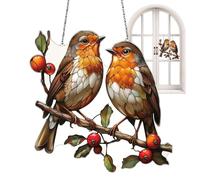 Suncatchers for Window | Stained Bird Window Decor | Multicolor Home Wall Dangling Decoration for Home Patio Garden