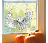 Suncatchers for Windows Christmas Decorations Sherum Spirit Birds, Sheremart Hummingbird and Winged Cardinal Suncatchers, Cute Hummingbird Colorful 2d Acrylic Bird Sun Catchers (owl, 20 * 20cm)