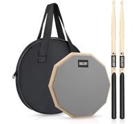 SUNCELRENT 8 Inch Silent Drum Pad, Dumb Drum Beginner Rubber Practice Pad, with 5A Drum Sticks and Practice Pad Bag (Grau)