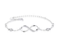 SUNCHIO 925 Sterling Silver Infinity Ankle Bracelet for Women,Endless Love Symbol Anklet in Classic Design Gifts for Women