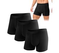 SUNCHIRI 3 Pack Incontinence Pants for Men, Washable Reusable Men's Absorbent Incontinence Boxer Briefs with Protective Pads, Leakproof Underwear for Bladder Control (5, Black, XL)