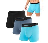 SUNCHIRI 3 Pack Incontinence Pants for Men, Washable Reusable Men's Absorbent Incontinence Boxer Briefs with Protective Pads, Leakproof Underwear for Bladder Control (3, Multicolor01, XL)