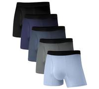 SUNCHIRI 5 Pack Incontinence Underwear for Men, 50ml Washable Leak-proof Absorbent Boxer Briefs with Fly, Regular Reusable Absorbency Trunks (M, Multicolor01)