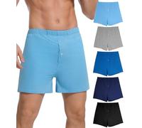 SUNCHIRI 5 Pack Incontinence Underwear for Men, Reusable Washable Leakproof Cotton Boxer Briefs, 80ml Breathable Lounge Loose Fit Boxers (Multicolor01, M)