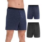 SUNCHIRI Men's Merino Wool Incontinence Underwear, 50ML Leak Proof Absorbent Bladder Control Washable Boxer Briefs 2 Pack (Multicolor01, Medium)