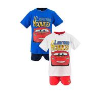 Suncity Kids Pack of 2 Cars Lightning McQueen T-Shirt & Shorts Set White