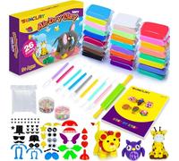 SUNCLAY Air Dry Clay - 26 Colours Modelling Clay with 80 Pages Project Booklet 9 Clay Tools 5 Accessories Clay Modelling for Kids Arts and Crafts Kits Gifts for Kids Boys Girls 3 4 5 6 7-12 Year Old