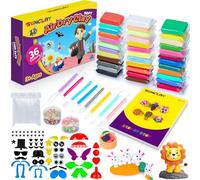 SUNCLAY Air Dry Clay - 36 Colours Modelling Clay with Project Booklet, Tools & Accessories for Kids Arts & Crafts Gifts - Ages 3-12
