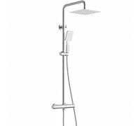 SunCleanse Thermostatic Shower Mixer Set, 25x25cm, Stainless Steel, Chrome
