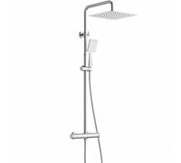 SunCleanse Thermostatic Shower Mixer Set, 30x30cm, Stainless Steel, Chrome