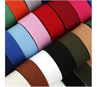 Suncoolla 5M Thicken 2.0mm Canvas Cotton Plain Weave Webbing Strap Bag Belt Tape 25/38/50mm (Red, 25mm)
