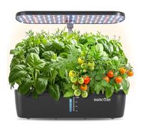 SUNCOZE Hydroponics Growing System Kits with 4L Water Tank, 12H/14H/16H Light Mode, Black