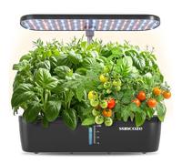 SUNCOZE Hydroponics Growing System Kits with 4L Water Tank, 12H/14H/16H Light Mode, Black