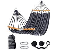 SUNCREAT Hammocks Double Hammock with Curved Spreader Bar, Dark Gray