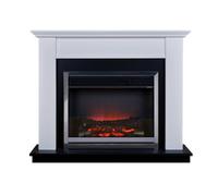 Suncrest Antigua White Mdf & Stainless Steel Freestanding Electric Fire Suite