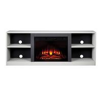 Suncrest Camden Grey Stone Effect Mdf & Stainless Steel Freestanding Electric Fire Suite