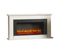 Suncrest Georgia White Mdf & Stainless Steel Freestanding Electric Fire Suite