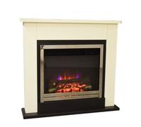 Suncrest Middleton White Mdf & Stainless Steel Freestanding Electric Fire Suite