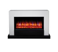Suncrest Raby White Mdf & Stainless Steel Freestanding Electric Fire Suite