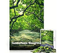 Sundarbans Mangrove Forest Jigsaw Puzzles for Teenagers 1000 Mind Exercise Toy Home Activity Precision Cut Wall Art Decor 50x75cm
