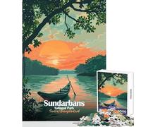 Sundarbans National Park Illustration Teenager Jigsaw Puzzles 1000 Pieces Enhance Mindful Thinking And Focus Relaxing Stress Relief Game (50x75cm)
