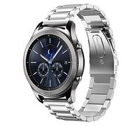 SUNDAREE 22MM Strap Compatible with Samsung Galaxy Watch 3 45MM/Gear S3 Classic/Watch 1 46MM/Garmin Venu 3 2/Ticwatch Pro 3 Ultra,Silver Men Stainless Steel Metal Replacement Bracelet Smartwatch Band